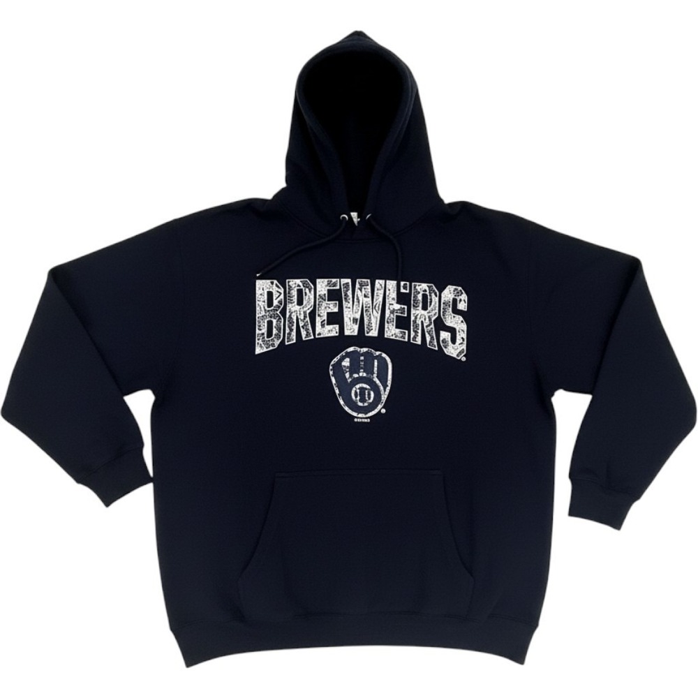 Milwaukee Brewers Starter G-III Hoodie Womens 2XL Blue Lace Graphic Sweatshirt